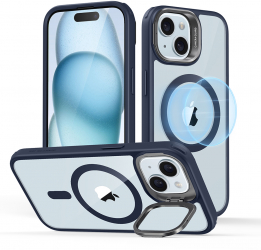 Husa pentru iPhone 15 Classic Hybrid HaloLock Kickstand Z450 Clear Dark Blue 