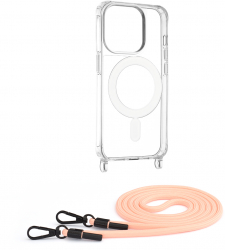 Husa Protectie pentru iPhone 15 Pro Grip Pro Acrylic MagSafe Crossbody G86 Termoplastic Roz 