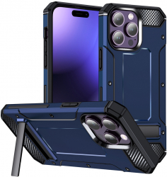 Husa Cu Grad Ridicat de Protectie pentru iPhone 15 Pro Impact Safe B1327 Thermoresistant plastic Blue 