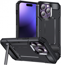 Husa Cu Grad Ridicat de Protectie pentru iPhone 15 Pro Max Precision Fit B1300 Thermoresistant plastic Intense Darkness 