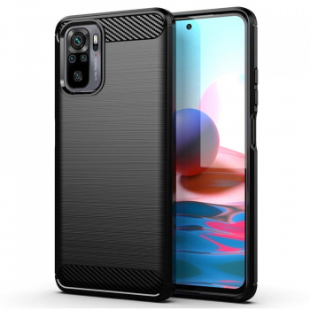 Husa Protectie pentru Xiaomi Redmi Note 10S / Note 10 Carbon Impact Safe U-381 Deep Dark 