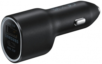 Incarcator auto Samsung Duo 1xUSB Type C si 1xUSB Fast Charging 25W Black 