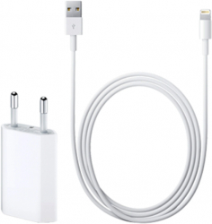 Incarcator reatea si cablu de date compatibil cu iPhone X Xs XR XsMax 5 / 6 / 7 / 8 1 m lungime Alb 