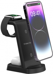Incarcator Wireless Invincio Plus Statie incarcare 3 in 1 telefon ceas si casti functie fast charge 15W incarcare rapida compatibil cu t 