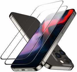 Set 2 folii de protectie anti-amprente pentru iPhone 15 Pro Max Negru 
