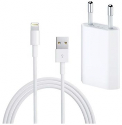 Set Adaptor si Cablu de incarcare pentru iPhone cu 8 pini Alb 