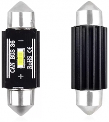 Set becuri LED CANBUS C5W 1 SMD 36mm Alb 12/24V 