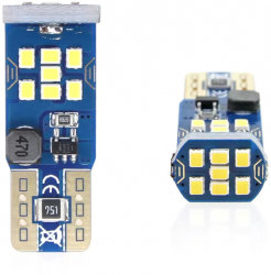 Set becuri LED CANBUS UltraBright T10 W5W 21 SMD Alb 12V/24V 