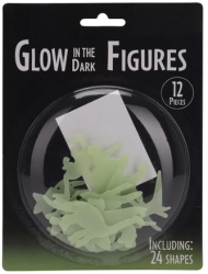 Set decoratiuni fosforescente pentru camera copilului dinozauri si stelute 12 piese forme si marimi diverse Verde neon 