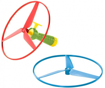 Set discuri cu lansator manual pentru copii snur autoretractabil plastic Multicolor 