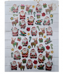 Set stickere Mos Craciun si sania Autentic 57 piese 