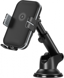 Suport auto pentru dispozitive mobile Incarcare Magnetica 15W Montare pe bord sau parbriz de Inalta Calitate Negru 