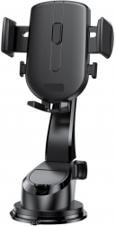 Suport auto pentru telefon montare pe bord sau parbriz cu reglaj si rotatie completa la 360 de grade negru de calitate superioara 