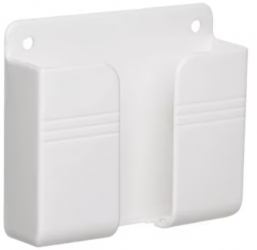 Suport de perete pentru telefon compatibil cu orice model marime 8.6 x 2.8 x 9x9 cm fabricat din plastic alb 