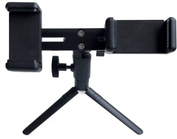 Suport dual pentru dispozitive mobile ideal pentru Streaming si Vlogging din Metal Negru 
