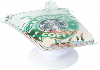 Suport Popsocket pentru telefon sau tableta cu stralucire Glitter in stilul Starbucks in culori multiple 