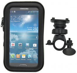 Suport telefon pentru bicicleta cu rotatie 360 de grade husa impermeabila montare pe coarne Negru 