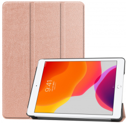 Husa Cu Grad Ridicat de Protectie pentru Tableta iPad 10.2 2019/2020/2021 Stylish Look FoldPro N66 Nanotextil Rose Gold 