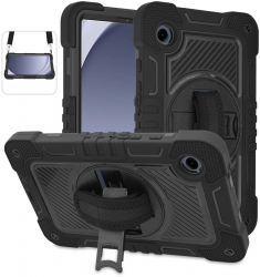 Husa Cu Grad Ridicat de Protectie pentru Tableta Samsung Galaxy Tab A9 Ergonomic StripeShell N151 Lexgard Negru 