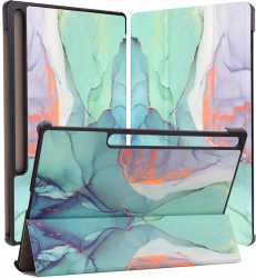 Husa Cu Grad Ridicat de Protectie pentru Tableta Samsung Galaxy Tab S7 Plus/S8 Plus/S7 FE Stylish Look FoldPro N78 Nanotextil Verde Tim 
