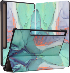 Husa Cu Grad Ridicat de Protectie pentru Tableta Samsung Galaxy Tab S9 Plus/S9 FE Plus Grip Pro FoldPro N39 Nanotextil Verde Time 