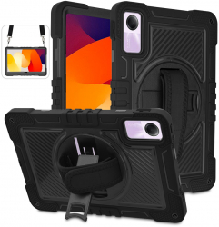 Husa Cu Grad Ridicat de Protectie pentru Tableta Xiaomi Redmi Pad SE Stylish Look StripeShell N155 Lexgard Negru 