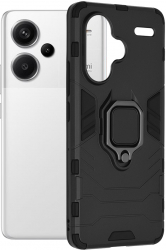 Husa Cu Grad Ridicat de Protectie pentru Xiaomi Redmi Note 13 Pro+ 5G Sleek Defense Y433 Thermoresistant plastic Intense Darkness 