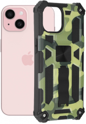 Husa Cu Grad Ridicat de Protectie pentru iPhone 15 Grip Pro B1527 Thermoresistant plastic Camo Lime