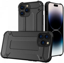 Husa Cu Grad Ridicat de Protectie pentru iPhone 15 Pro Grip Pro B1556 Hard Plastic Intense Darkness 