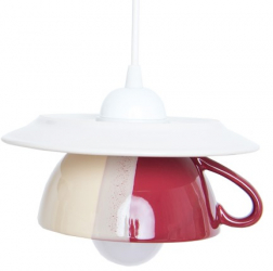 Pendul Afternoon tea E27 1x60W bol + farfurie ceramica butter-marsala 