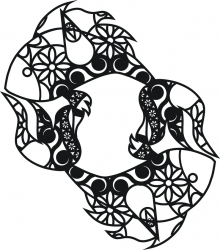 Sticker decorativ Mandala Pesti Negru 68 cm 7485ST-3 