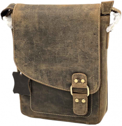 Borseta Barbati de Umar Green Deed din Piele naturala de Vanat 20 x 26 x 6 cm 