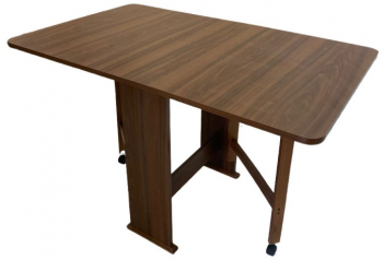 Masa plianta Practic PAL Melaminat cu elemente de lemn masiv 120x74x75 cm Nuc 