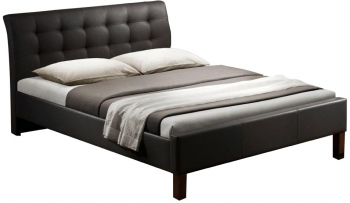 Pat cu somiera 160x200 piele ecologica HM Samara negru 