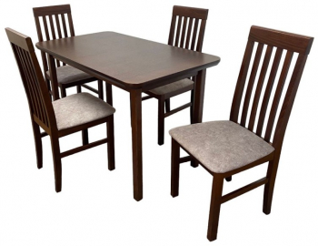 Set masa DM4 Maxima si 4 scaune DM1 Tilo nuc 70x76x120/150 cm 