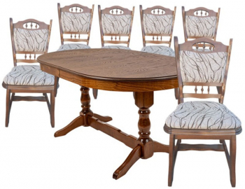 Set masa extensibila EURO 2 cu 6 scaune 230x97x82 cm Nuc 