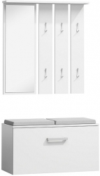 Set mobilier hol cu oglinda SL P001 alb 89x40x180 cm 