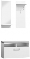 Set mobilier hol cu oglinda SL P003 alb 89x40x180 cm 