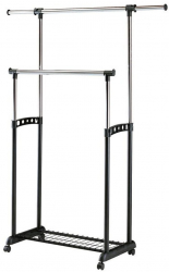 Stender dublu HM 11 reglabil pe inaltime cu suport pantofi cromat 97/170 x 44 x 90/142 