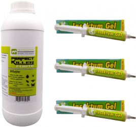 Pachet pentru combatere rapida insecte nocive sanatatii 1 buc Perfect Killer 1L + 3 buc Insektum gel 35 gr 