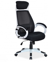 Scaun directorial mesh SL Q409 alb - negru 