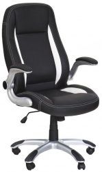 Scaun directorial piele ecologica HM SATURN negru 