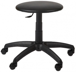 Scaun laborator - imitatie piele neagra 