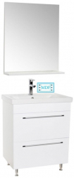 Set Baza lavoar baie GN0541 cu sertare si oglinda GN0671 - 60 cm alb 
