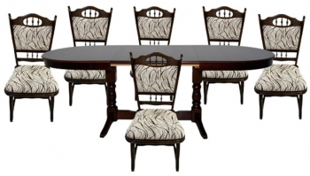 Set masa extensibila EURO 2 cu 6 scaune Wenge 