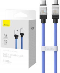 Cablu de date si incarcare Baseus USB-C 100W 1m Albastru 