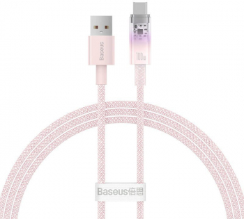 Cablu de incarcare rapida Baseus USB la USB-C 6A 1m Roz 