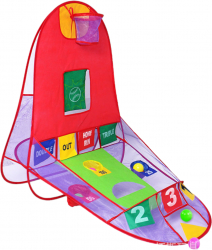Centru de activitati 3 in 1 pentru copii pliabil multicolor 4 mingii gentuta pentru depozitare/transport 3 ani + 