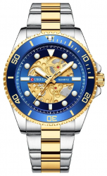 Ceas barbatesc Curren Elegant Casual Afisaj Business Analog Mecanism Quartz Argintiu/Albastru 