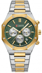 Ceas barbatesc Curren Quartz Analog Fashion Elegant Argintiu/Verde 